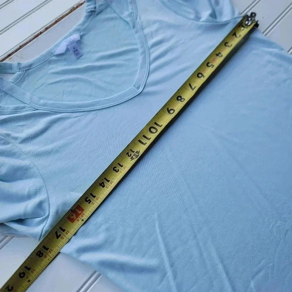 Time and Tru Women Top Light Blue Long Sleeve Modal Poly Pullover Shirt S (4-6) - Picture 11 of 11